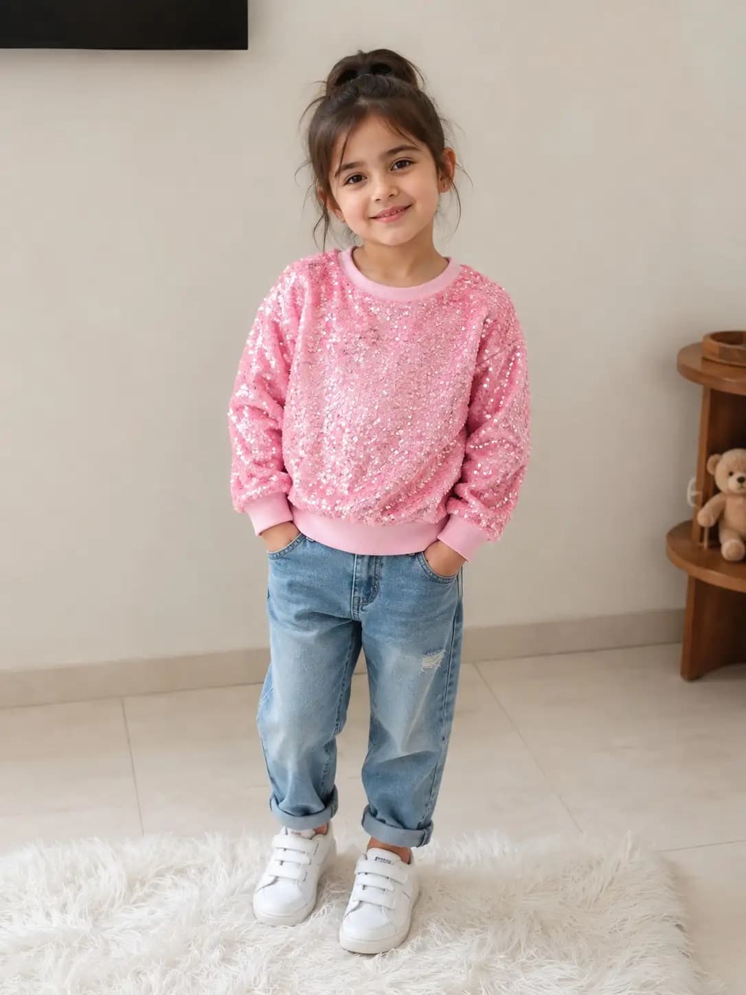 بلوز دخترانه پولکدار